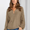 Half Zip Collared Neck Long Sleeve Sweatshirt